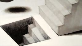 Anamorphic Illusion Drawing 3D Staircase Time Lapse