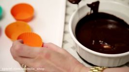 آموزش درست کردن کاسه شکلاتی قالب سیلیکونی لوازم قنادی نارمیلا