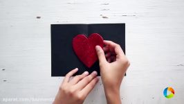 آموزش ساختن کارت پستال قلب سه بعدی