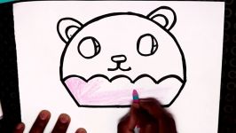 DRAW A CUTE PANDA CUPCAKE EASY STEP BY STEP  EASY WAY