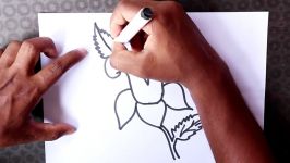  HINDI How to draw cute Rose from Letter U step by step  Very Easy