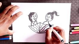 010 How Turn Number into Love Boy and Girl step by step Drawing