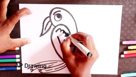 Easy Drawing How Letter W Turns to Cute Beautiful Bird  step by step