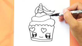 How to draw a cute unicorn cupcake draw cute things