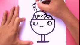 How to draw a cute Ice cream Glass Draw cute things