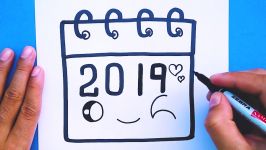 How to draw a cute New Year Calendar 2019 Draw cute things