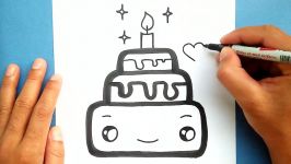 How to draw a cute Cake very easy Draw cute things
