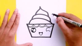 How to draw a cute Cup cake Draw cute thingsa