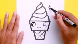 How to draw a cute Ice cream Supper Easy Draw cute things