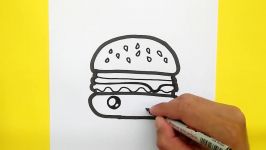 how to draw a cute hamburger Very Easy Step by Step Draw cute things