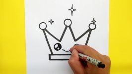 How to draw a Supper Cute Crown Step by step very easy Draw cute things