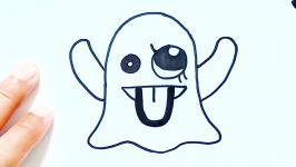 How to draw Ghost emoji how to draw emoji draw cute things
