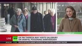 Theresa May visits Salisbury on Skripal poisoning anniversary