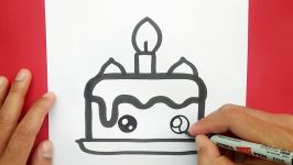 How to draw a Very Cute Birthday Cake step by step Draw Cute things