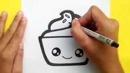 How to draw a cute Cupcake Supper Easy Draw cute things