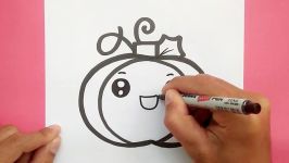 How to draw a cute Pumpkin Draw cute things