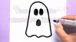 How to draw a cute Ghost Very Easy Step by Step Draw cute things