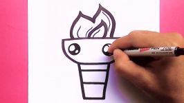 How to draw a cute Torch Draw cute things for kids