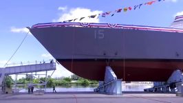 US Navy Launches New Warship Sideways Into Water — USS Billings Christening and