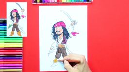 How to draw Captain Jack Sparrow