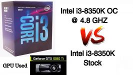 Intel i3 8350k Stock vs i3 8350k Overclocked 4.8 Ghz