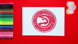 How to draw and color the Atlanta Hawks Logo  NBA Team Series