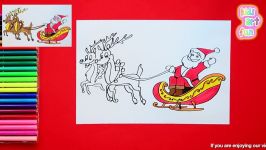 How to draw Santa with Reindeer