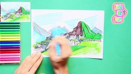 How to draw Machu Picchu Peru