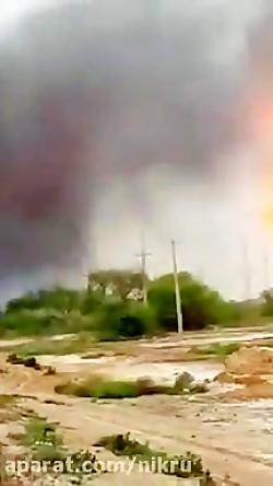 فیلمی نمای نزدیک انفجار امروز لوله گاز در اهواز