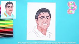 How to draw and color Ravichandran Ashwin  Indian Cricketers Series