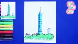 How to draw and color Taipei 101