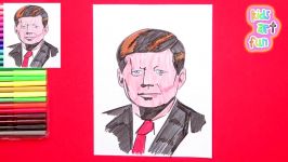 How to draw President John F. Kennedy