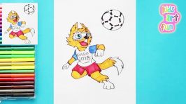 How to draw and color Zabivaka  FIFA World Cup 2018 Mascot