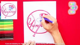 How to draw and color New York Yankees Logo  MLB Team Series