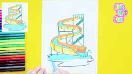 How to draw a water park slide