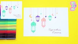 How to draw and color Happy Ramadan Kareem Greetings