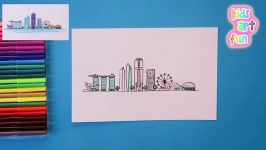 How to draw Singapore City Skyline