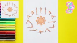 How to draw Surya Namaskar or Sun Salutation