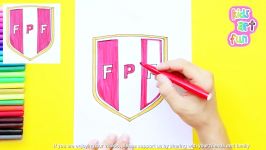 How to draw and color Peru National Football Team Logo