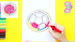 How to draw and color Colombia National Football Team Logo