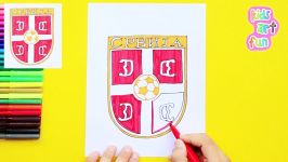 How to draw and color Serbia National Football Team Logo