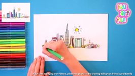 How to draw Jeddah Skyline Saudi Arabia