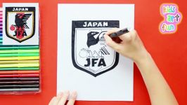 How to draw and color Japan National Football Team Logo