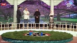 علی اوجی همسرش نرگس محمدی میهمان برنامه پل فروردین