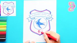 How to draw and color Cardiff City F.C. Logo  Premier League Series