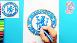 How to draw and color Chelsea Logo  Premier League Series