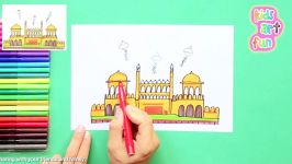 How to draw Red Fort  Indias Independence Day Celebrations