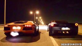 صدای دیوانه کننده اگزوز aventador ferrari 458