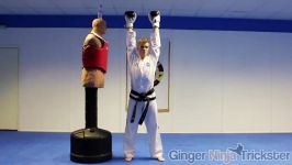 Jump Spin Kicking a Bottle off BOBs Head 214cm  Taekwondo