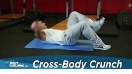 Cross Body Crunch  تمرینات تقویت عضلات شکم پهلو